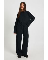 Boohoo - Crinkle Oversized Long Sleeve Top And Wide Leg Trouser Co-Ord Set - Lyst