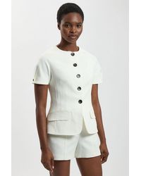 Karen Millen - Compact Stretch Short Sleeve Jacket - Lyst
