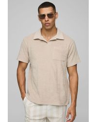 BoohooMAN - Regular Pocket Detail Toweling Revere Polo - Lyst