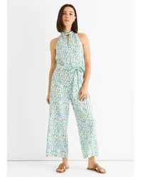 Gini London - Floral Halter Neck Jumpsuit - Lyst