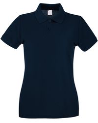 Fruit Of The Loom - Ladies Lady Fit Short-Sleeved Polo Shirt (Midnight) Cotton - Lyst