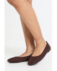 Boohoo - Wide Fit Round Toe Ballet Flats - Lyst