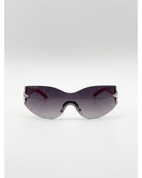 SVNX - Wrap Around Racer Sunglasses With Star Hinge Detail - Lyst