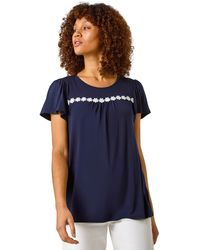 Roman - Daisy Applique Stretch Top - Lyst