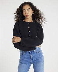 River Island - Cardigan Knitted Structured Sleeve - Lyst