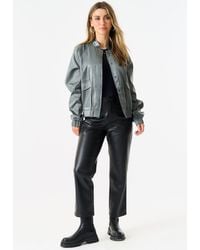 Gini London - Metallic Elasticated Waist Bomber Jacket - Lyst