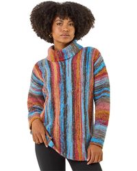 Roman - Space Dye Roll Neck Knit Jumper - Lyst