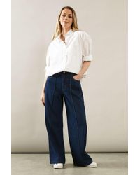 Wallis - Seam Detail Wide Leg Jean - Lyst