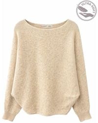 MixRay - Oversized Boat Neck Ribbed Knit Sweater - Lyst