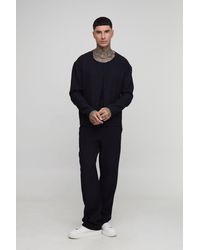 BoohooMAN - Tall Pleated Oversized Boxy Collarless Shirt - Lyst