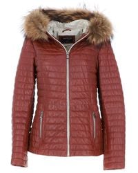 Ashwood Leather - 'Venezia' Fur Trim Hooded Real Jacket - Lyst