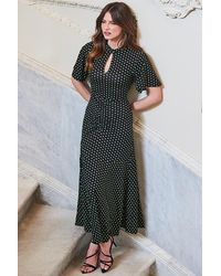 Sosandar - Spot Print Keyhole Detail Jersey Dress - Lyst