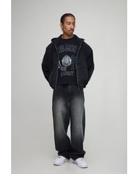 BoohooMAN - Relaxed Fit Washed Knee Dart Jeans - Lyst