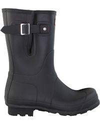 HUNTER - Original Side Adj Short Wellington Boots Rubber - Lyst