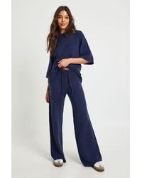 Boohoo - Short Sleeve Top And Trouser Knitted Co Ord - Lyst