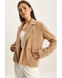Bianco Lucci - Plush Button-Up Coat With Pockets - Lyst
