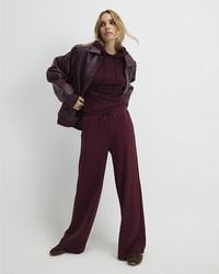 River Island - Joggers High Waisted Wide Leg Viscose - Lyst