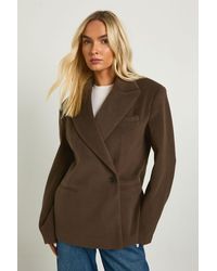 Boohoo - Tailored Wool Look Blazer - Lyst