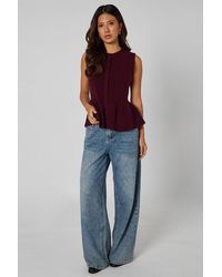 Urban Bliss - Peplum Button Front Vest - Lyst