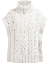 Dreimaster - Gebreide Vest Wolwit - Lyst