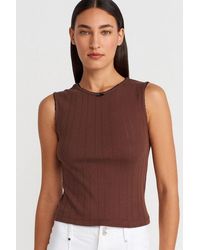 Dilvin - Sleeveless Ribbed Cotton Vest - Lyst