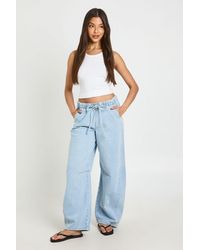 Boohoo - Elasticated Waistband Barrel Jean - Lyst