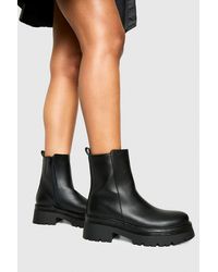 Boohoo - Chunky Elastic Panel Chelsea Boots - Lyst