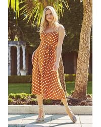 Sosandar - Spot Print Button Front Fit & Flare Dress - Lyst