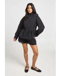 Boohoo - Lace Trim Hem Shorts - Lyst