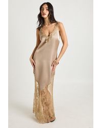Boohoo - Lace Hem Slip Dress - Lyst