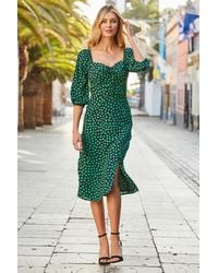 Sosandar - Heart Print Sweetheart Neckline Midi Dress - Lyst