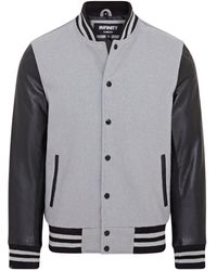 Infinity Leather - Letterman Baseball Wool Varsity Bomber Jacket - Lyst