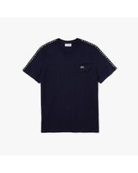Lacoste - Crew Neck Print Striped T-Shirt - Lyst