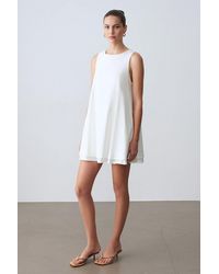 Dilvin - Cotton Poplin Sleeveless Mini Shift Dress - Lyst