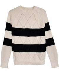 Marks & Spencer - Diamond Detail Striped Crew Neck Jumper - Lyst