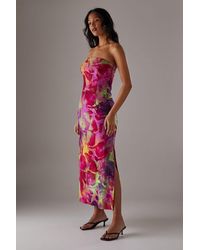 Warehouse - Burnout Bandeau Maxi Dress - Lyst