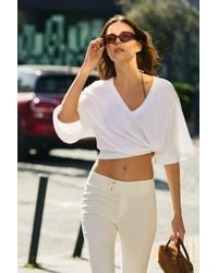 Grimelange - Oversized Crop V-Neck T-Shirt - Lyst