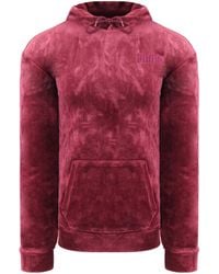 PUMA - S Velour Hoodie Embroidered Logo Wine Red Jumper 844467 02 - Lyst