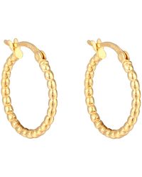The Jewellery Stockroom - 18Ct Plated Sterling Beaded Creole Hoop Earrings - Lyst