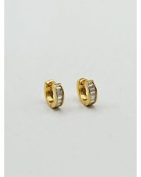 SVNX - Mini Huggie Hoop With Clear Stones - Lyst