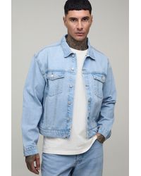 BoohooMAN - Tall Basic Oversized Boxy Denim Jacket - Lyst