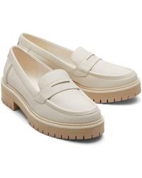 TOMS - Cara Leather Light Sand Loafers - Lyst