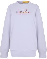 Diadora - Embroidered Crew Neck Ribbed Collar Long Sleeve Sweater - Lyst