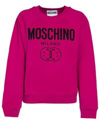 Moschino - Milano Double Smiley Fuxia Pullover - Lyst