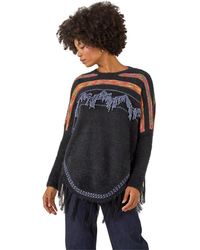 Roman - Jacquard Tassel Knit Jumper - Lyst