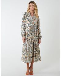 Blue Vanilla - Multi Tiered Aztec Print Midi Dress - Lyst