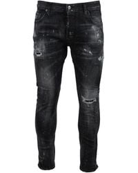 DSquared² - Tidy Biker Jean Destroyed Denim Jeans Cotton - Lyst