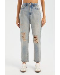 Hiccup - High Waist Ripped Mom-Fit Denim Jeans - Lyst