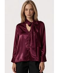 Msn-Collection - Loose Woven Shirt-Collar T-Shirt - Lyst