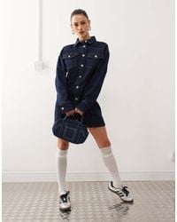 Collusion - Denim Mini Shirt Dress - Lyst
